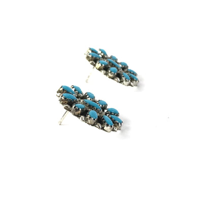 Marcella James Turquoise Squash Blossom Necklace and Earring Set