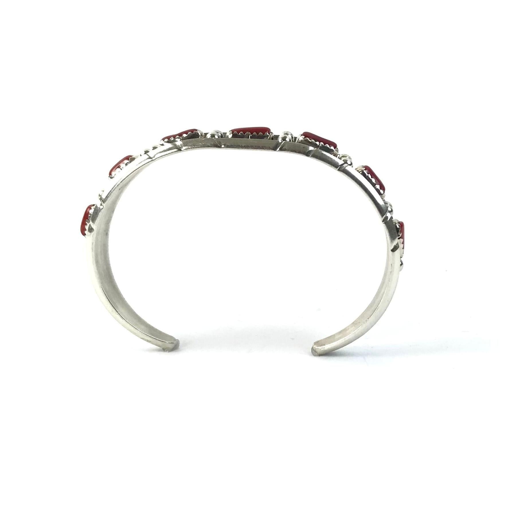 Rose Castillo Oxidized Coral Bracelet-Indian Pueblo Store