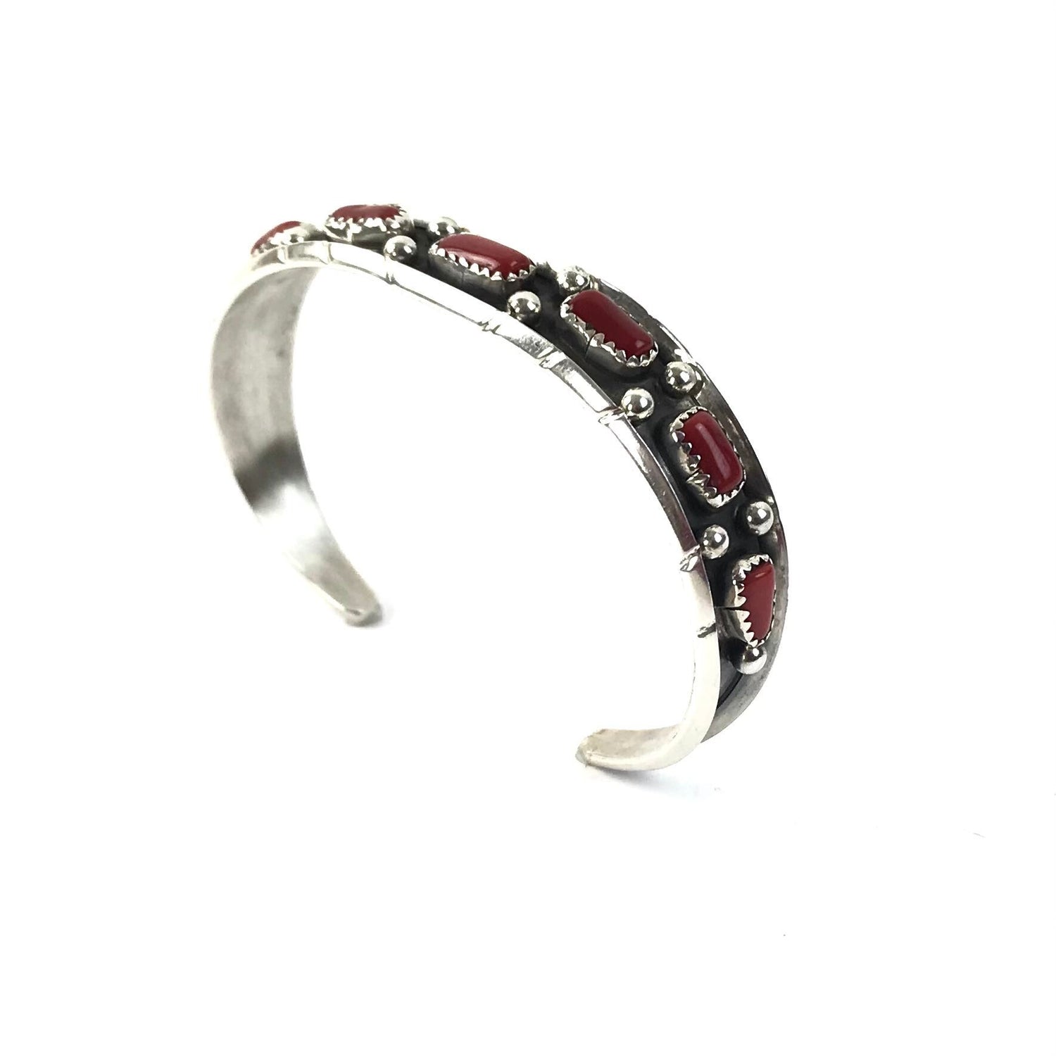 Rose Castillo Oxidized Coral Bracelet-Indian Pueblo Store