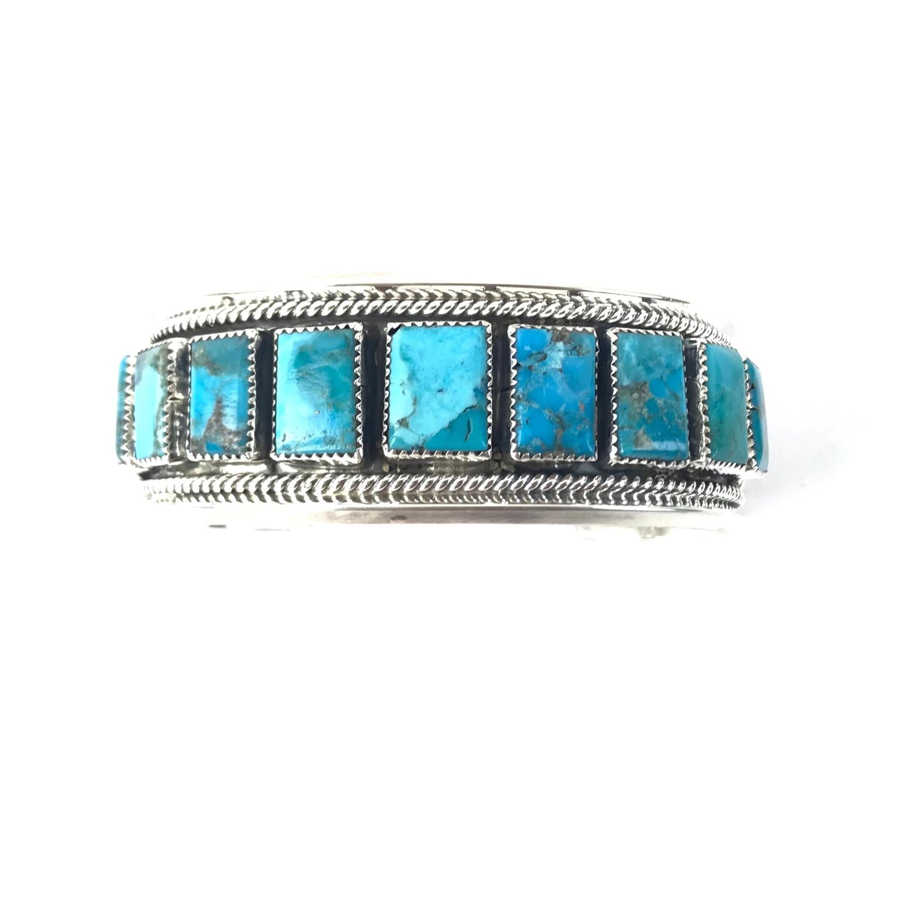 Tommy Lowe Square Turquoise Bracelet-Indian Pueblo Store