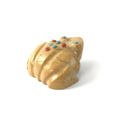 Alex Tsethlikai Travertine Frog Fetish Carving-Indian Pueblo Store