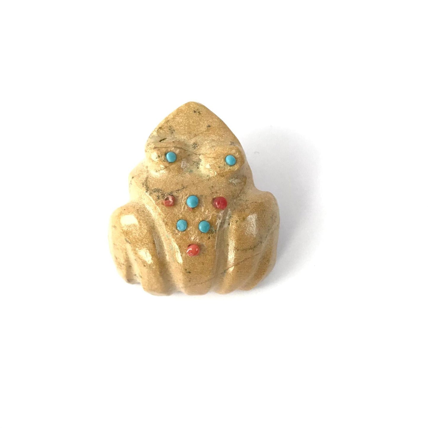 Alex Tsethlikai Travertine Frog Fetish Carving-Indian Pueblo Store