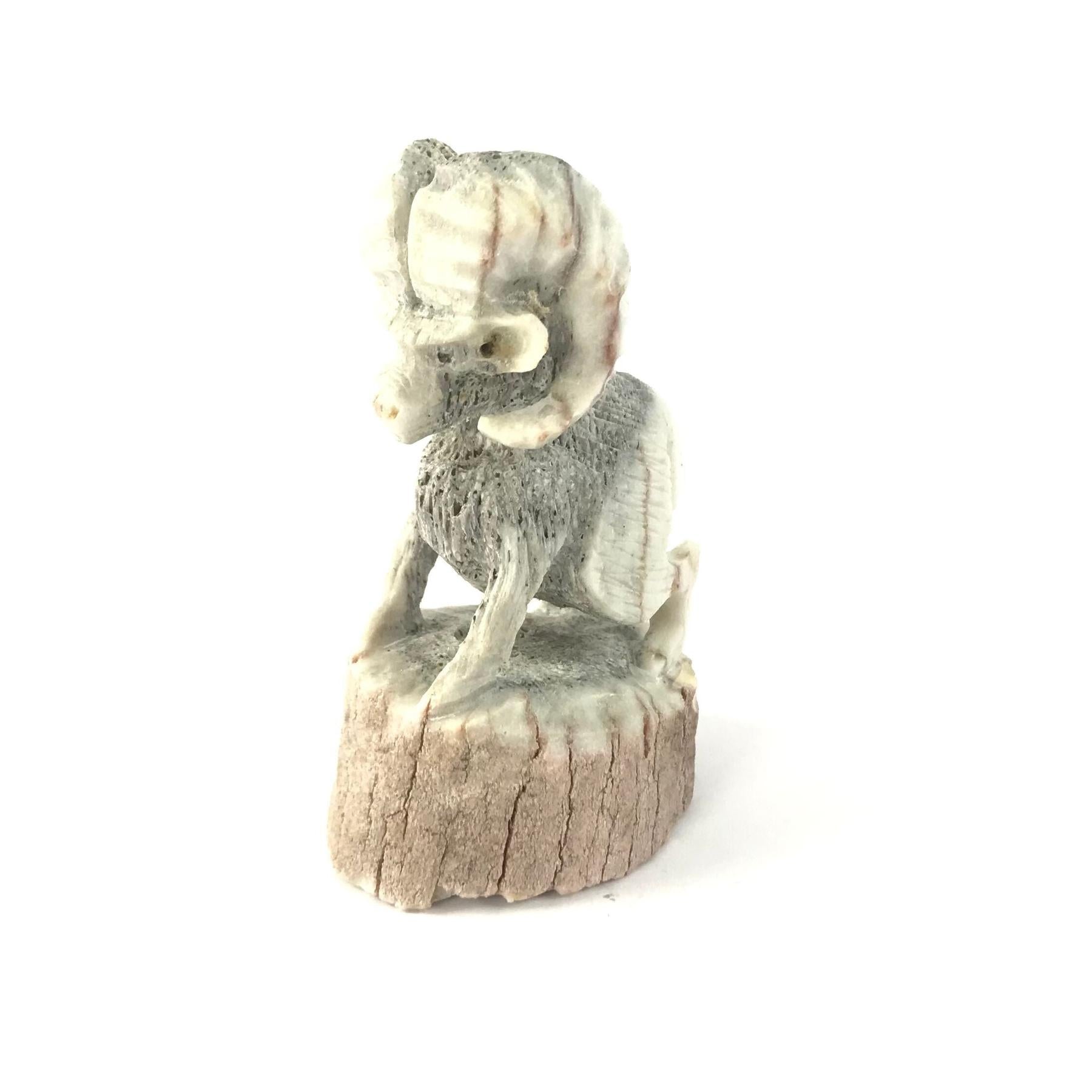 Lewis Malie Antler Mountain Ram Fetish Carving-Indian Pueblo Store