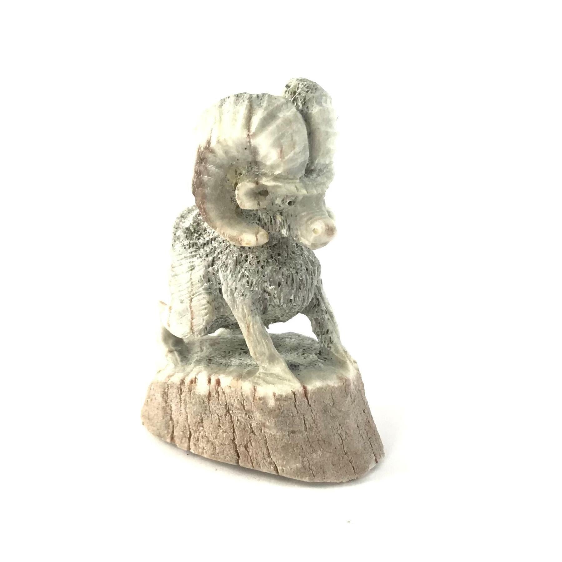 Lewis Malie Antler Mountain Ram Fetish Carving-Indian Pueblo Store