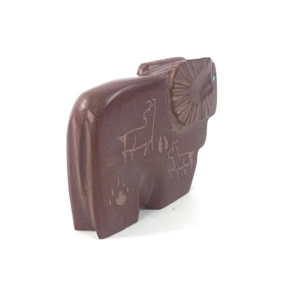 Ulysses Mahkee Pipestone Mountain Ram Fetish Carving-Indian Pueblo Store