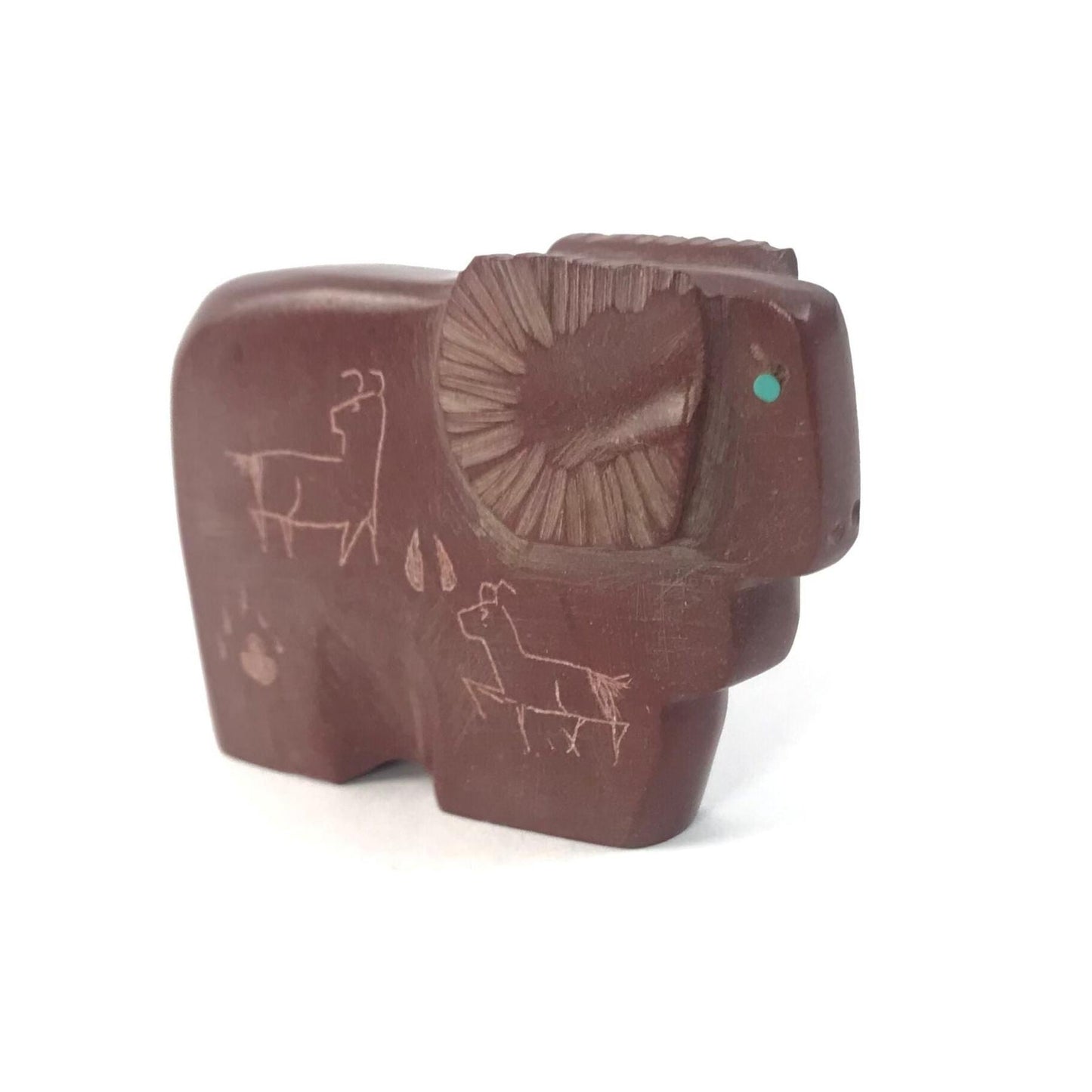 Ulysses Mahkee Pipestone Mountain Ram Fetish Carving-Indian Pueblo Store