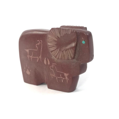 Ulysses Mahkee Pipestone Mountain Ram Fetish Carving-Indian Pueblo Store
