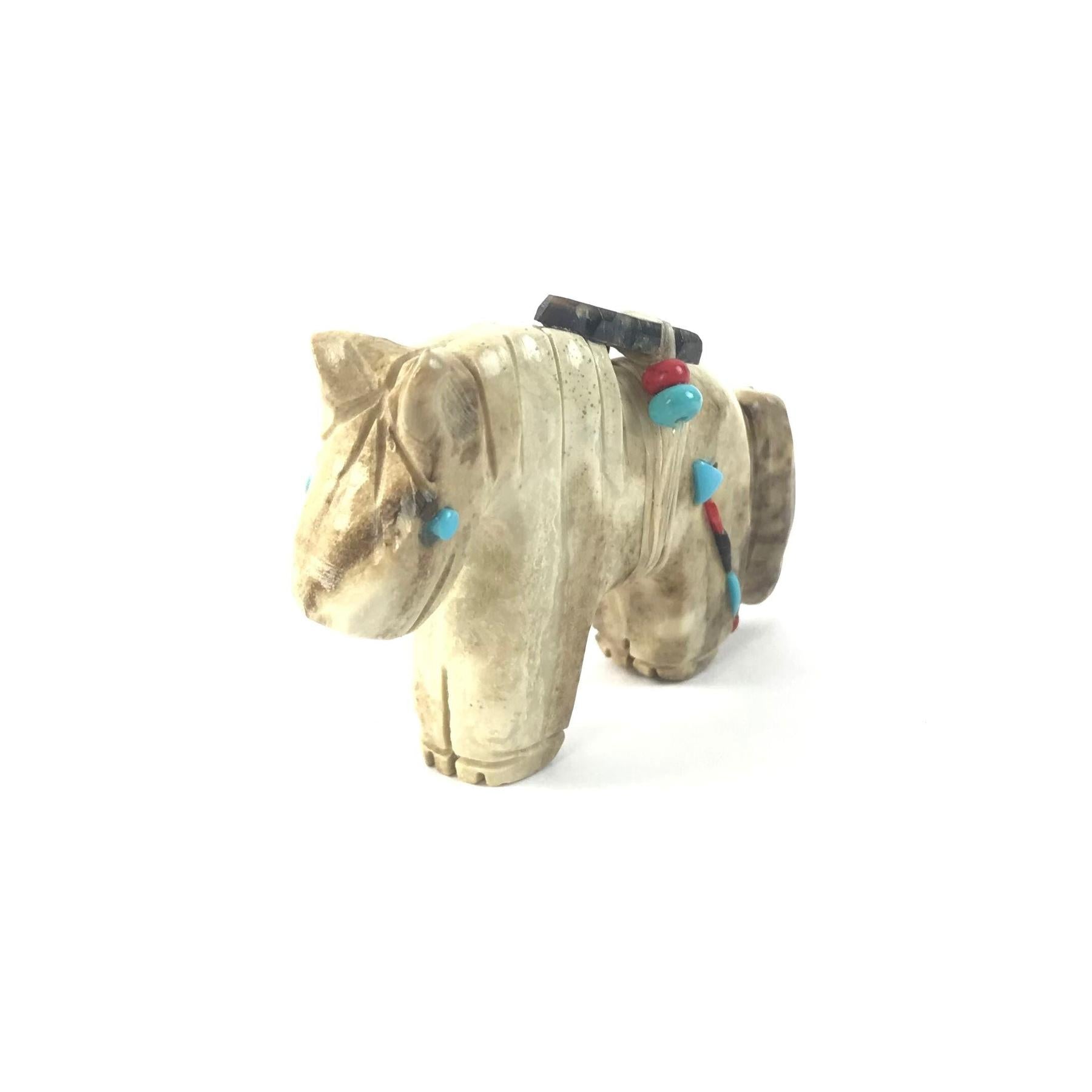 Danette Laate Picasso Marble Horse Fertish Carving-Indian Pueblo Store