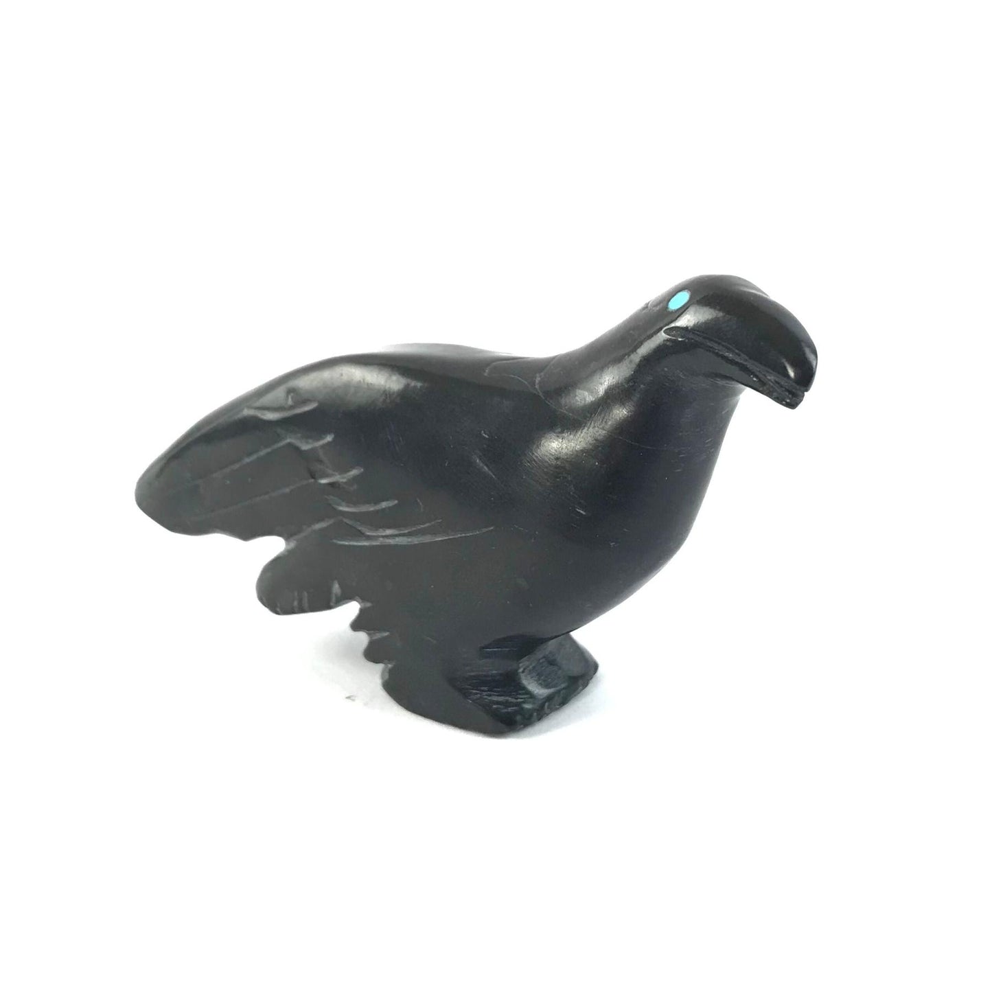 Cody Nastacio Marble Raven Fetish Carving-Indian Pueblo Store