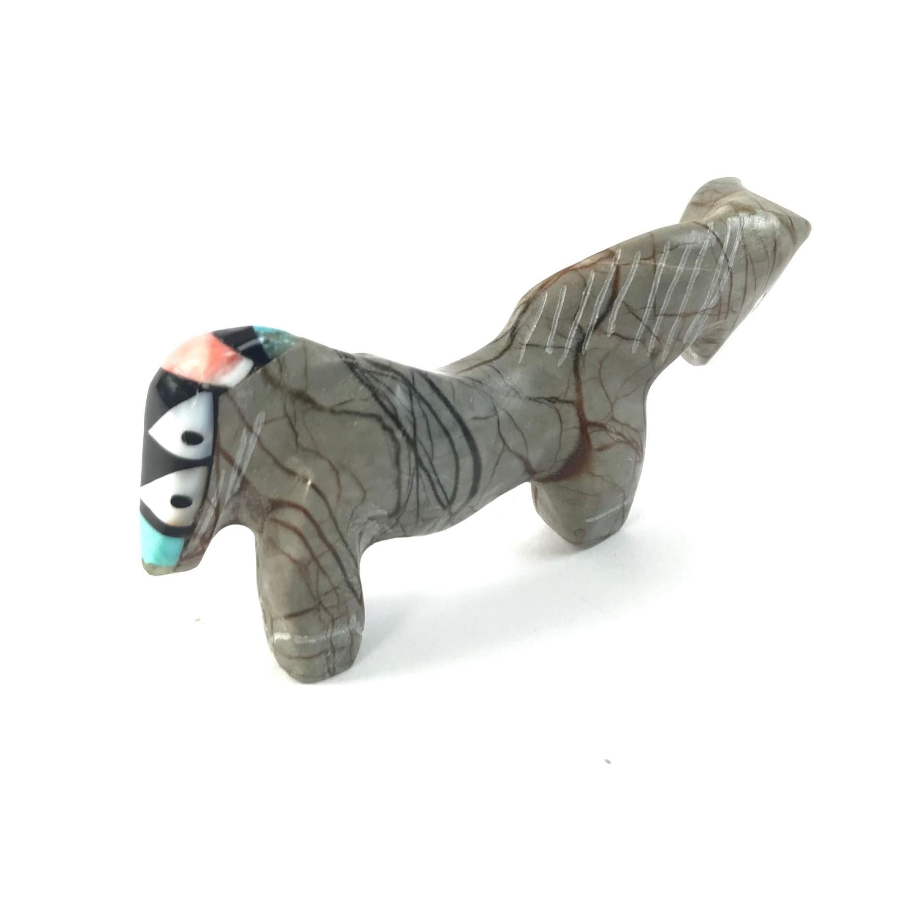 Steven Natachu Picasso Marble Horse Fetish Carving-Indian Pueblo Store