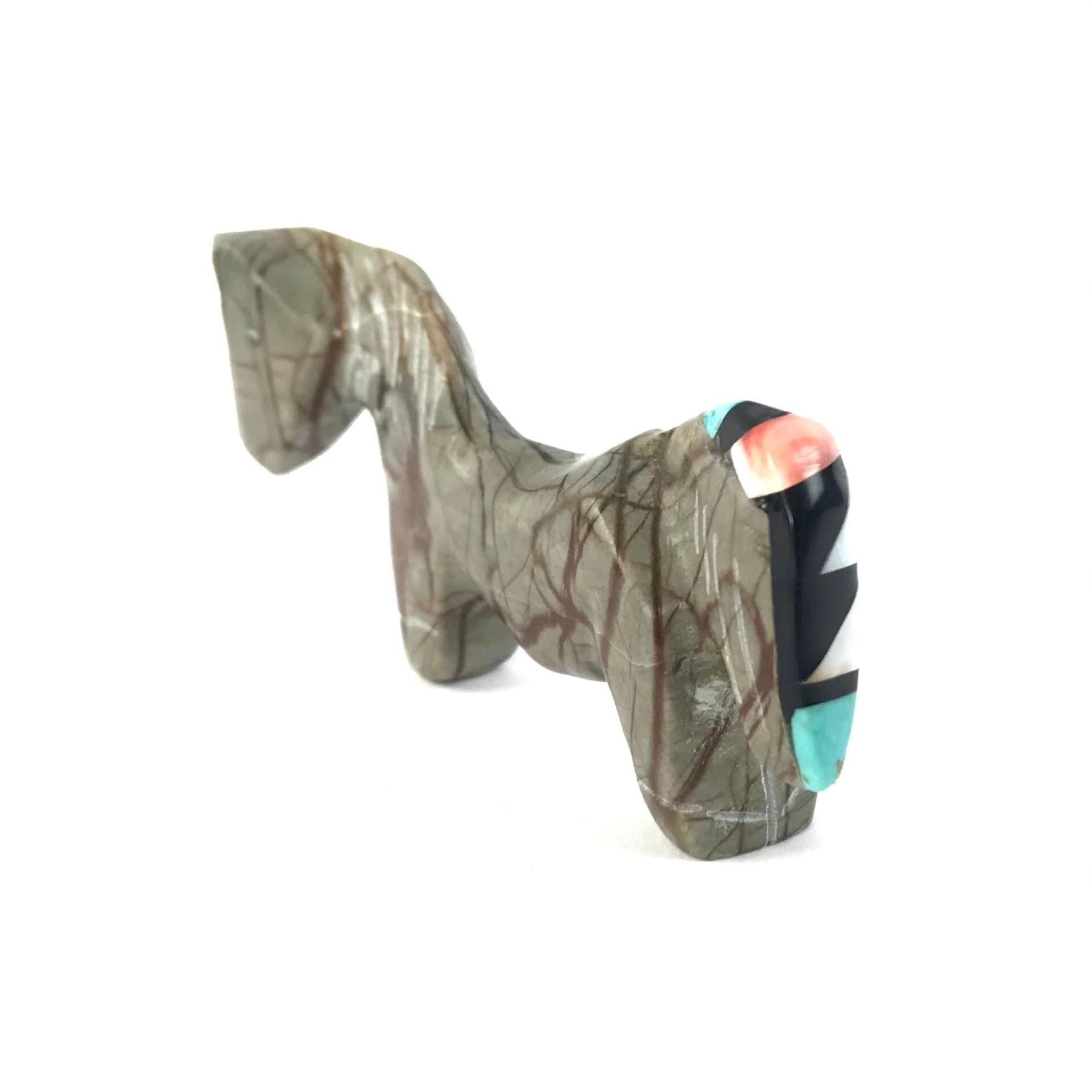 Steven Natachu Picasso Marble Horse Fetish Carving-Indian Pueblo Store