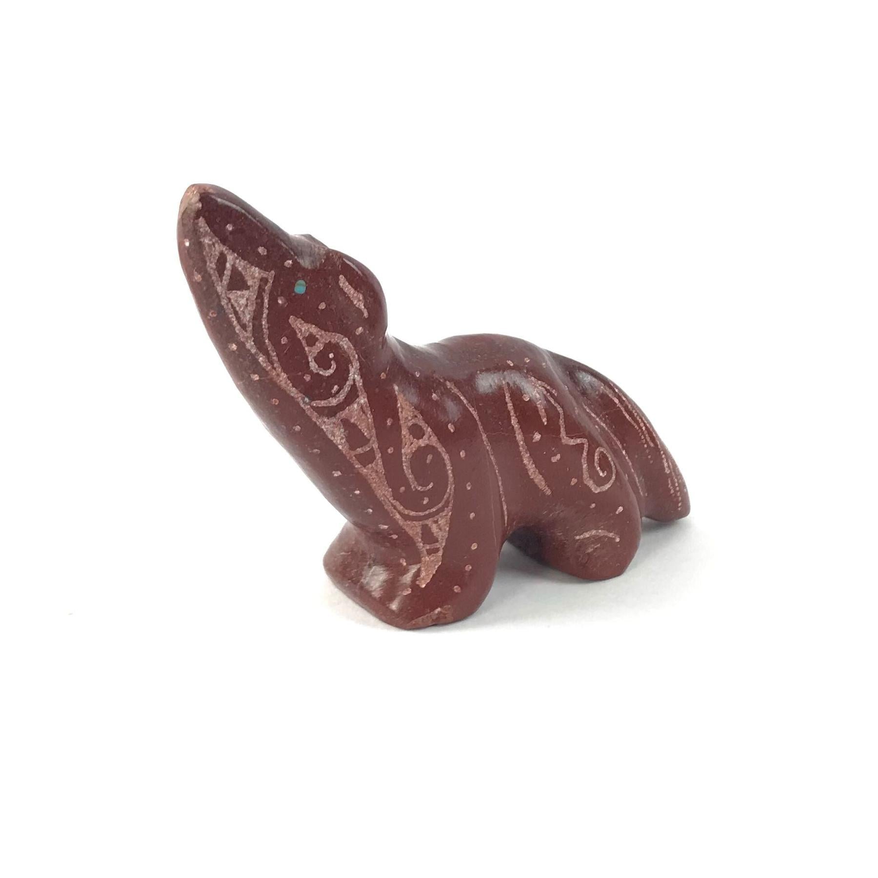 Garrick Acque Pipestone Coyote Fetish Carving-Indian Pueblo Store