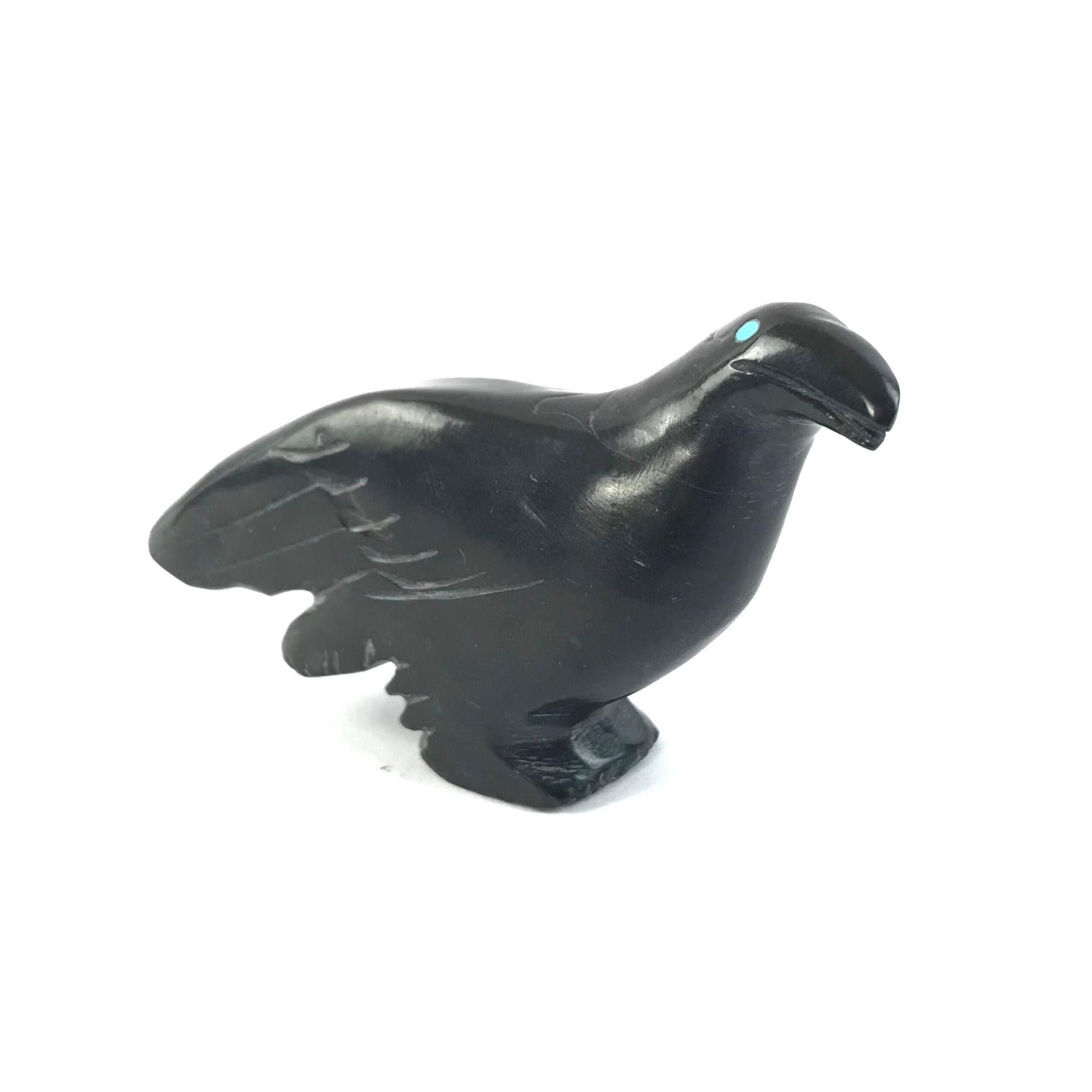 Cody Nastacio Marble Raven Fetish Carving-Indian Pueblo Store