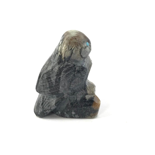 Mike Coble Picasso Marble Owl Fetish Carving-Indian Pueblo Store