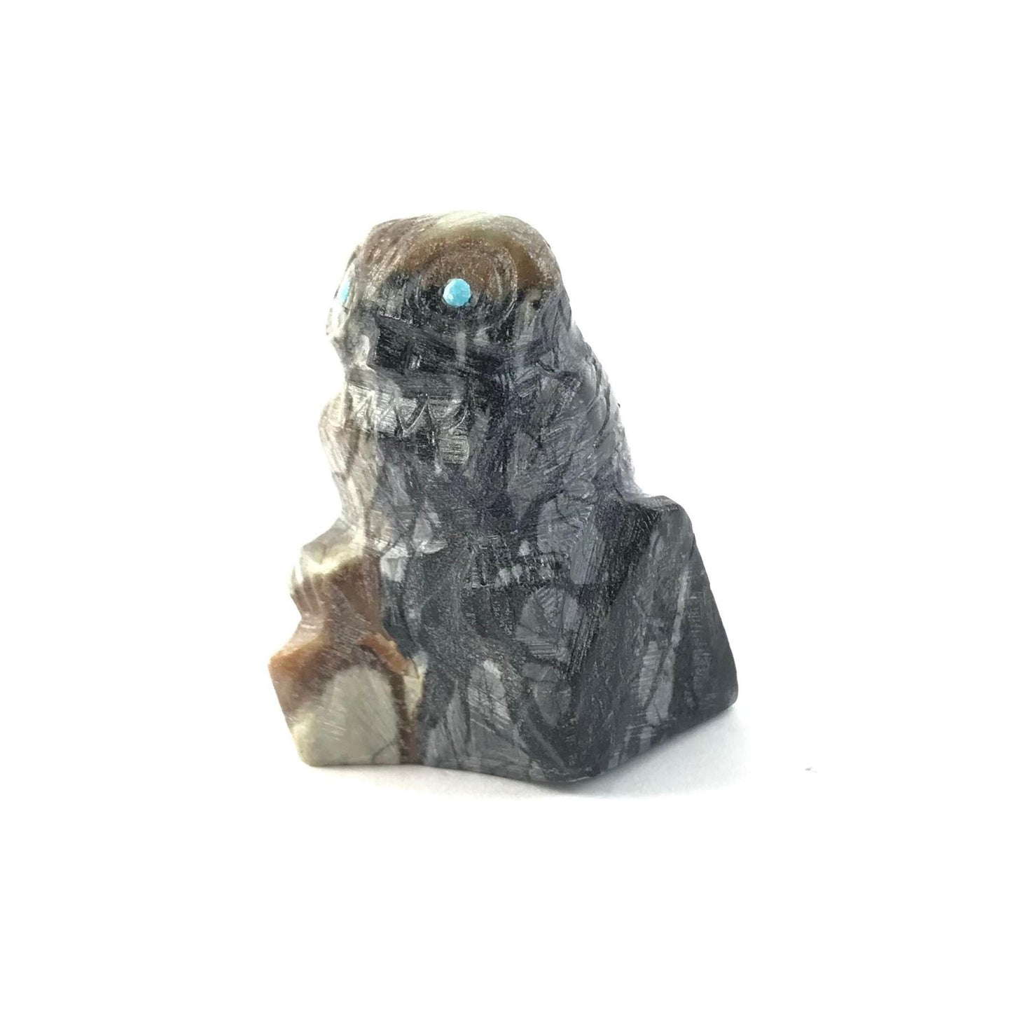 Mike Coble Picasso Marble Owl Fetish Carving-Indian Pueblo Store