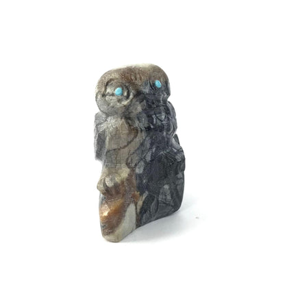 Mike Coble Picasso Marble Owl Fetish Carving-Indian Pueblo Store