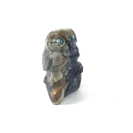 Mike Coble Picasso Marble Owl Fetish Carving-Indian Pueblo Store