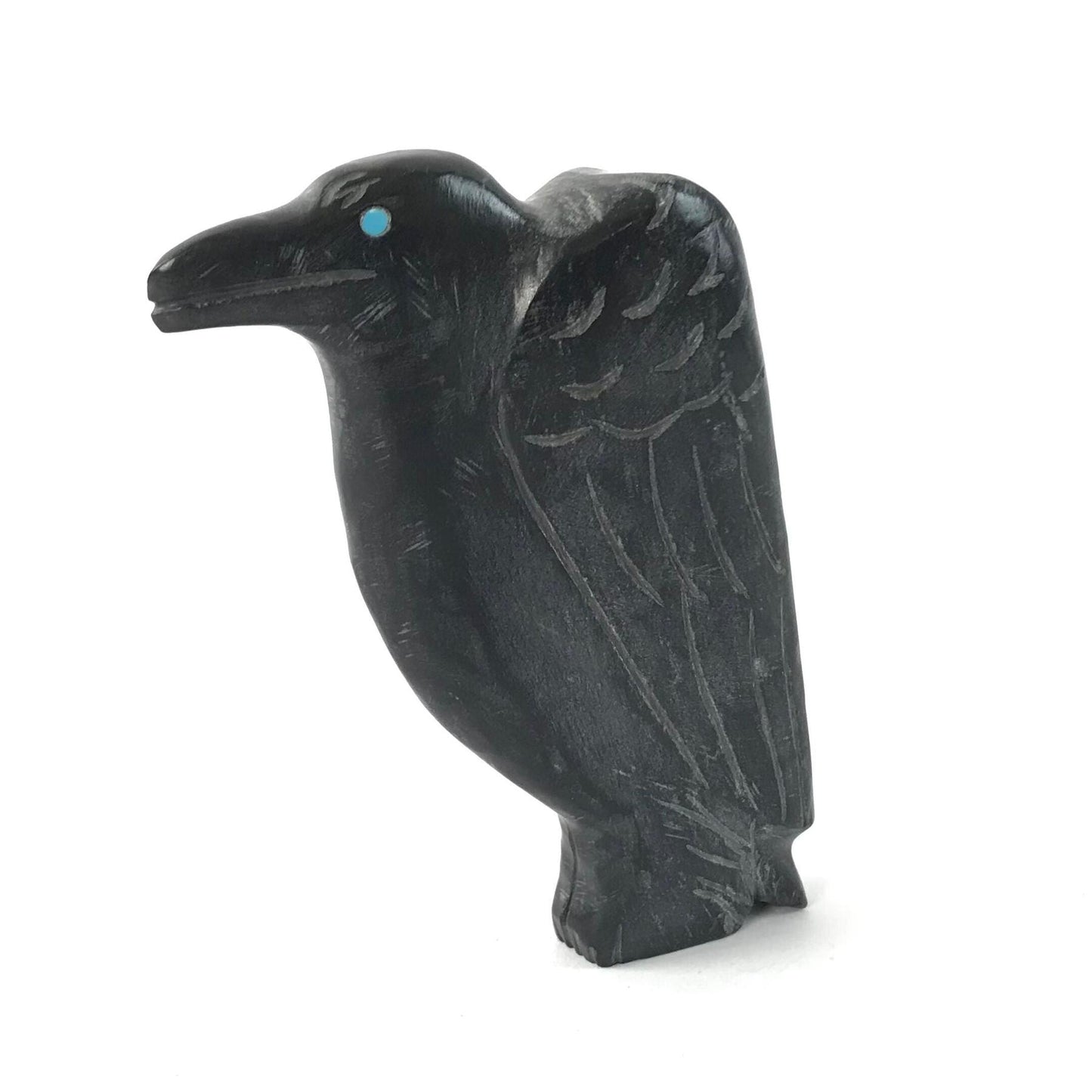 Cody Nastacio Marble Raven Fetish Carving-Indian Pueblo Store