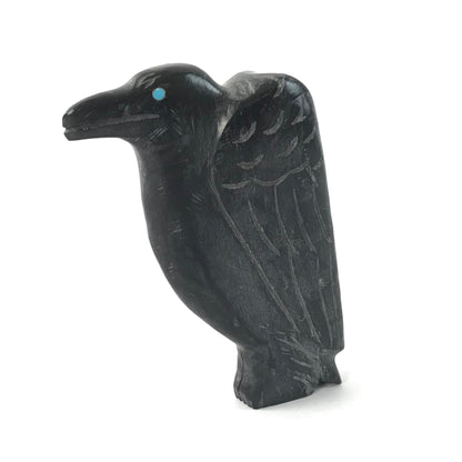Cody Nastacio Marble Raven Fetish Carving-Indian Pueblo Store