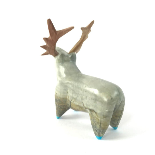 Enrike Leekya Picasso Marble Elk Fetish Carving-Indian Pueblo Store