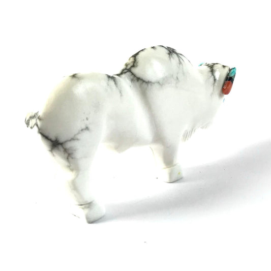 Andres Lementino Marble Buffalo Fetish Carving-Indian Pueblo Store