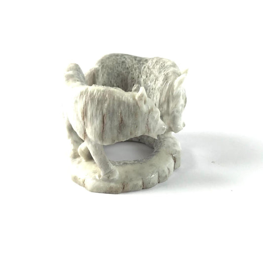 Max Laate Antler Circle of Wolves Fetish Carving-Indian Pueblo Store