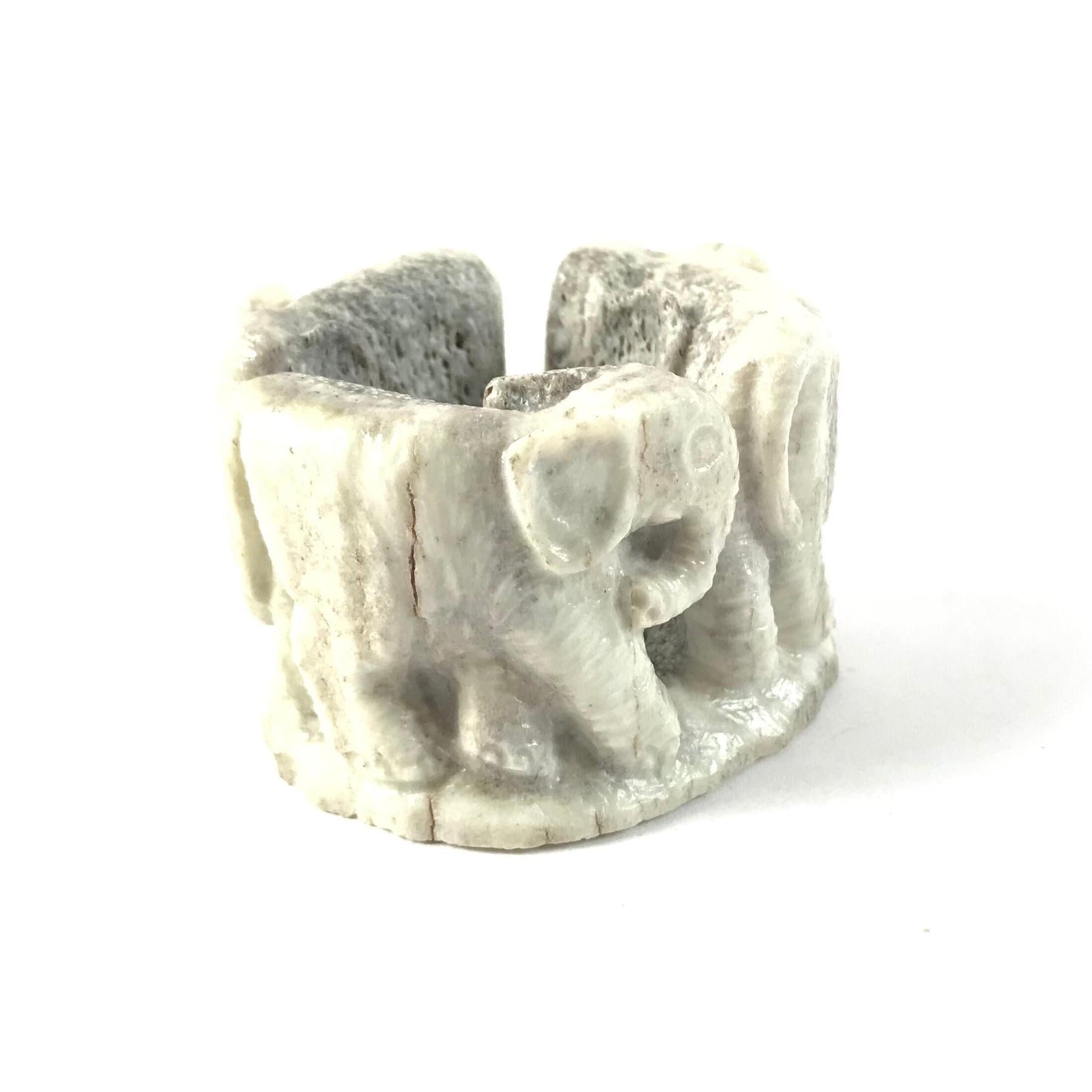 Max Laate Antler Circle of Elephants Fetish Carving-Indian Pueblo Store