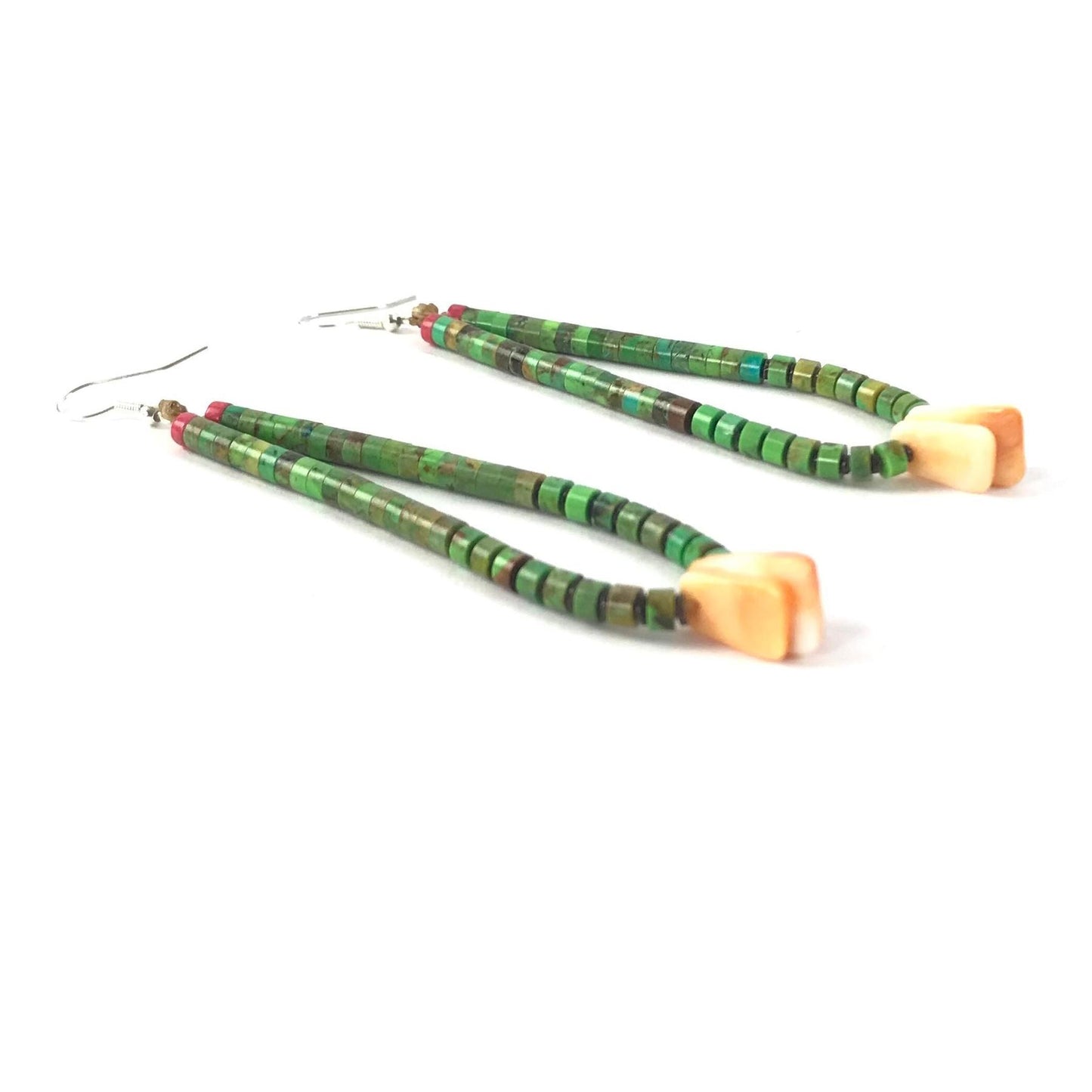 Robert Coriz Green Turquoise Jacla Earrings-Indian Pueblo Store