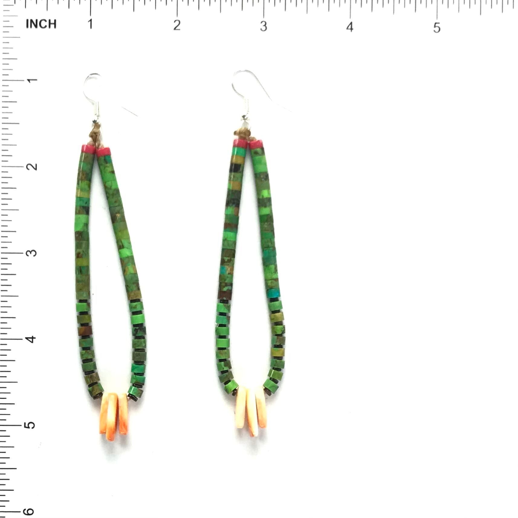 Robert Coriz Green Turquoise Jacla Earrings-Indian Pueblo Store