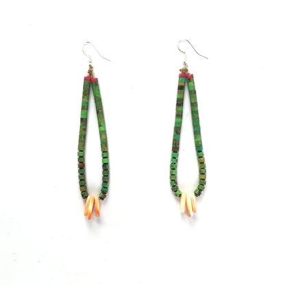 Robert Coriz Green Turquoise Jacla Earrings-Indian Pueblo Store