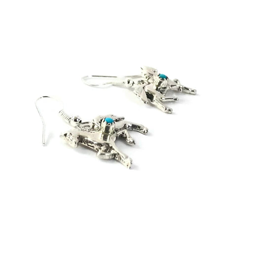 Pauline Nelson Sterling Silver and Turquoise Horse Earring-Indian Pueblo Store
