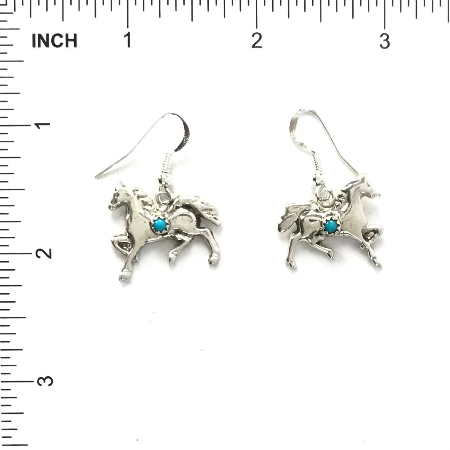Pauline Nelson Sterling Silver and Turquoise Horse Earring-Indian Pueblo Store
