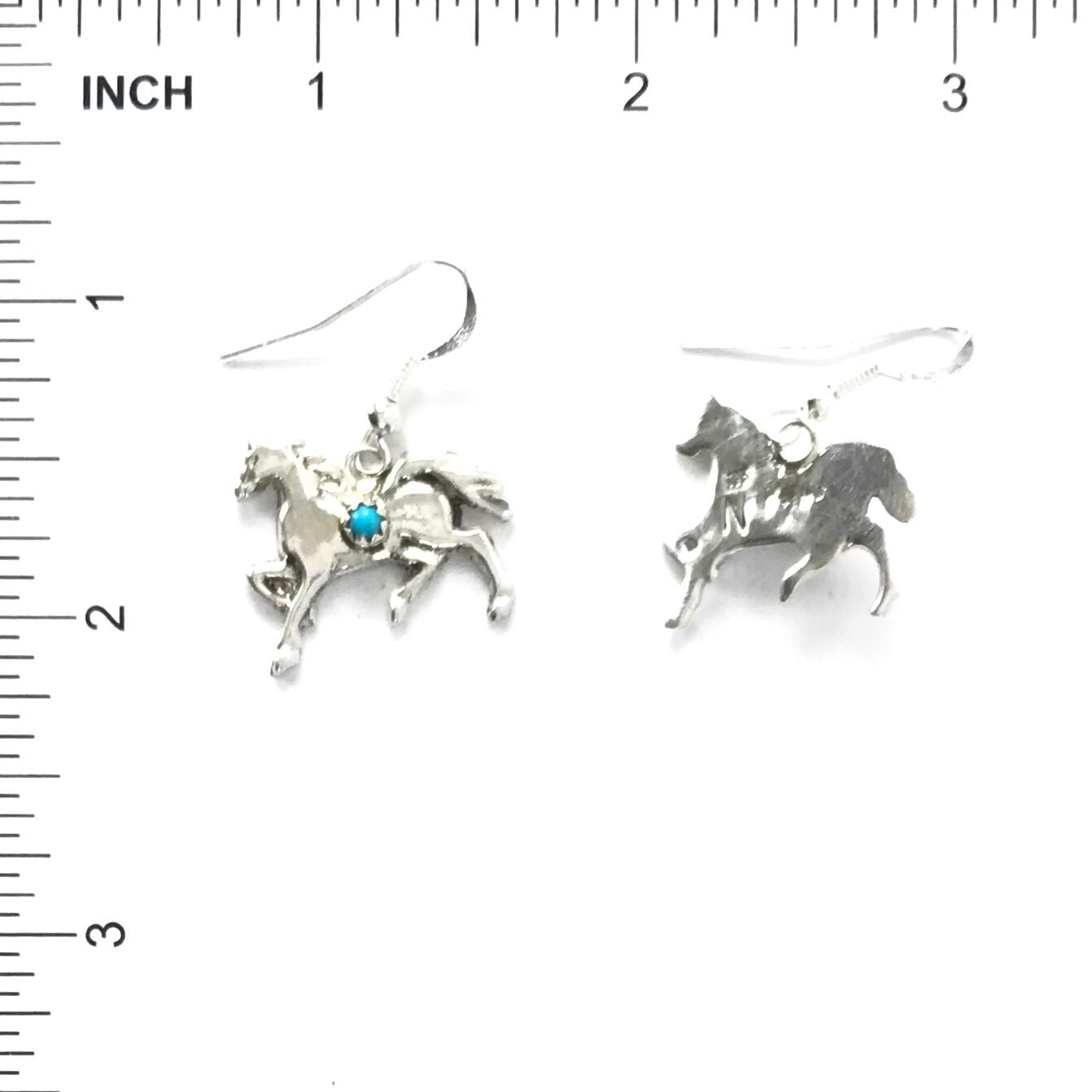 Pauline Nelson Sterling Silver and Turquoise Horse Earring-Indian Pueblo Store