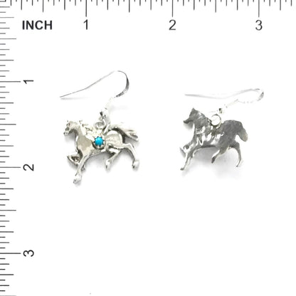 Pauline Nelson Sterling Silver and Turquoise Horse Earring-Indian Pueblo Store