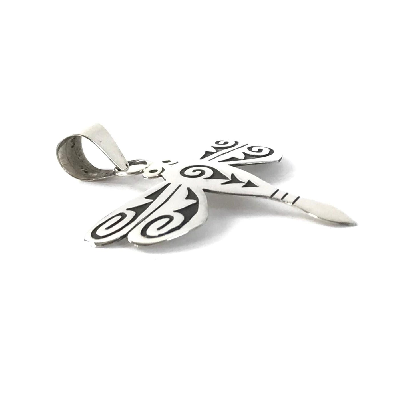 SS Dragonfly Overlay Pendant w/Chain 20"-Indian Pueblo Store