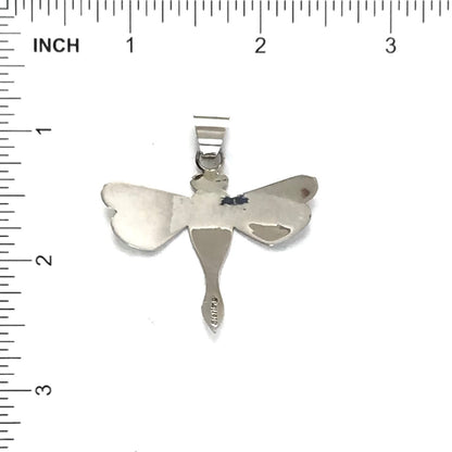 SS Dragonfly Overlay Pendant w/Chain 20"-Indian Pueblo Store