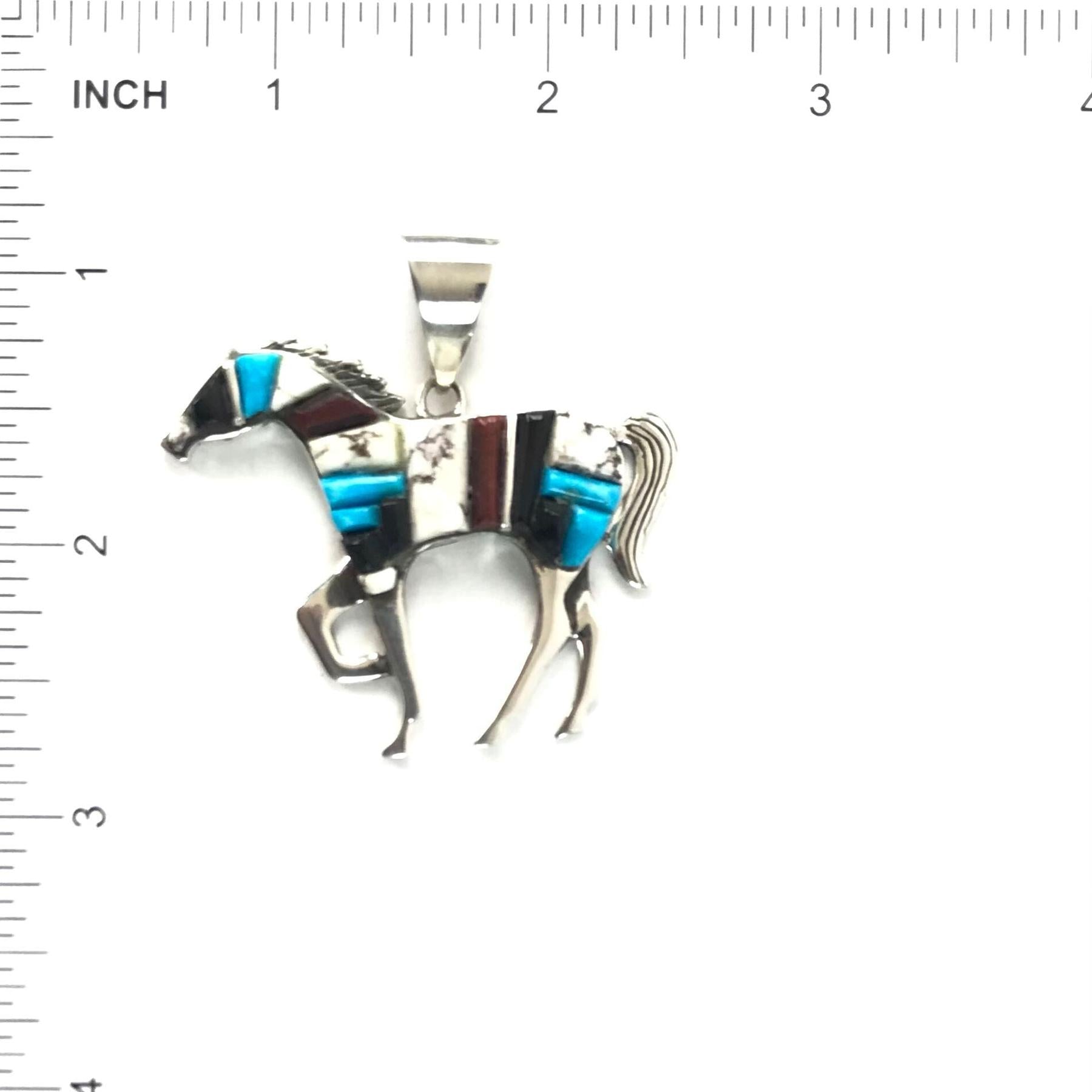 Terry Charley Multi-Gemstone Horse Pendant-Indian Pueblo Store