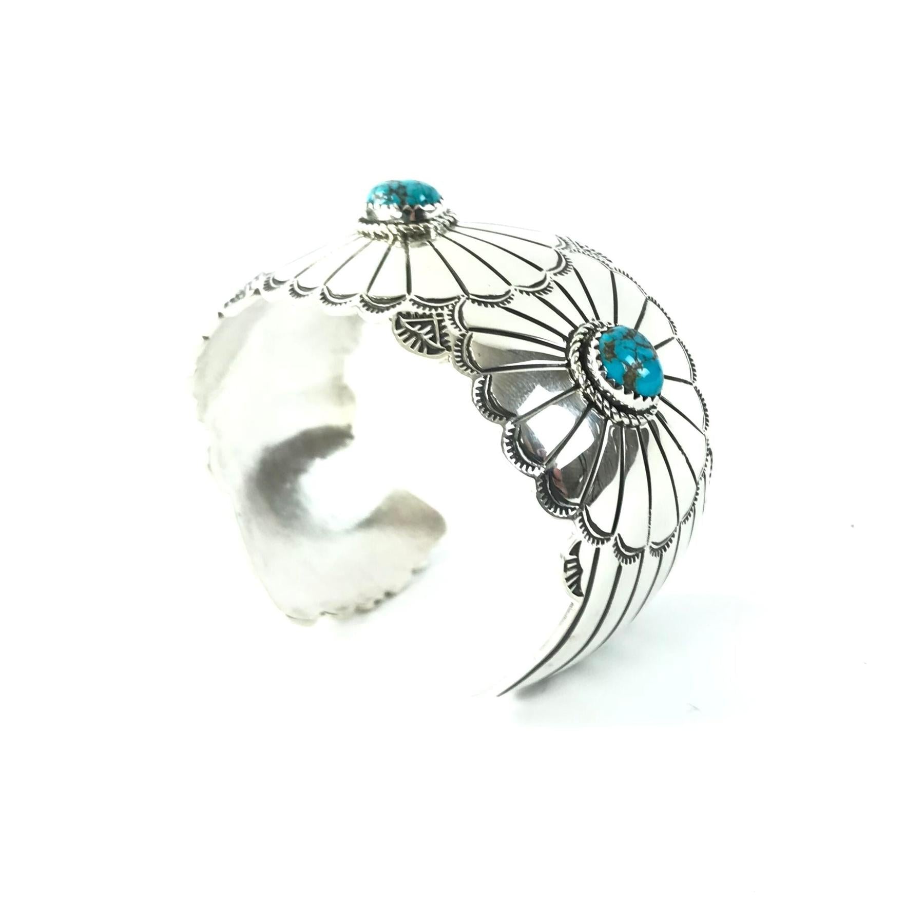 Charleston Willie Sterling Silver and Turquoise Bracelet-Indian Pueblo Store