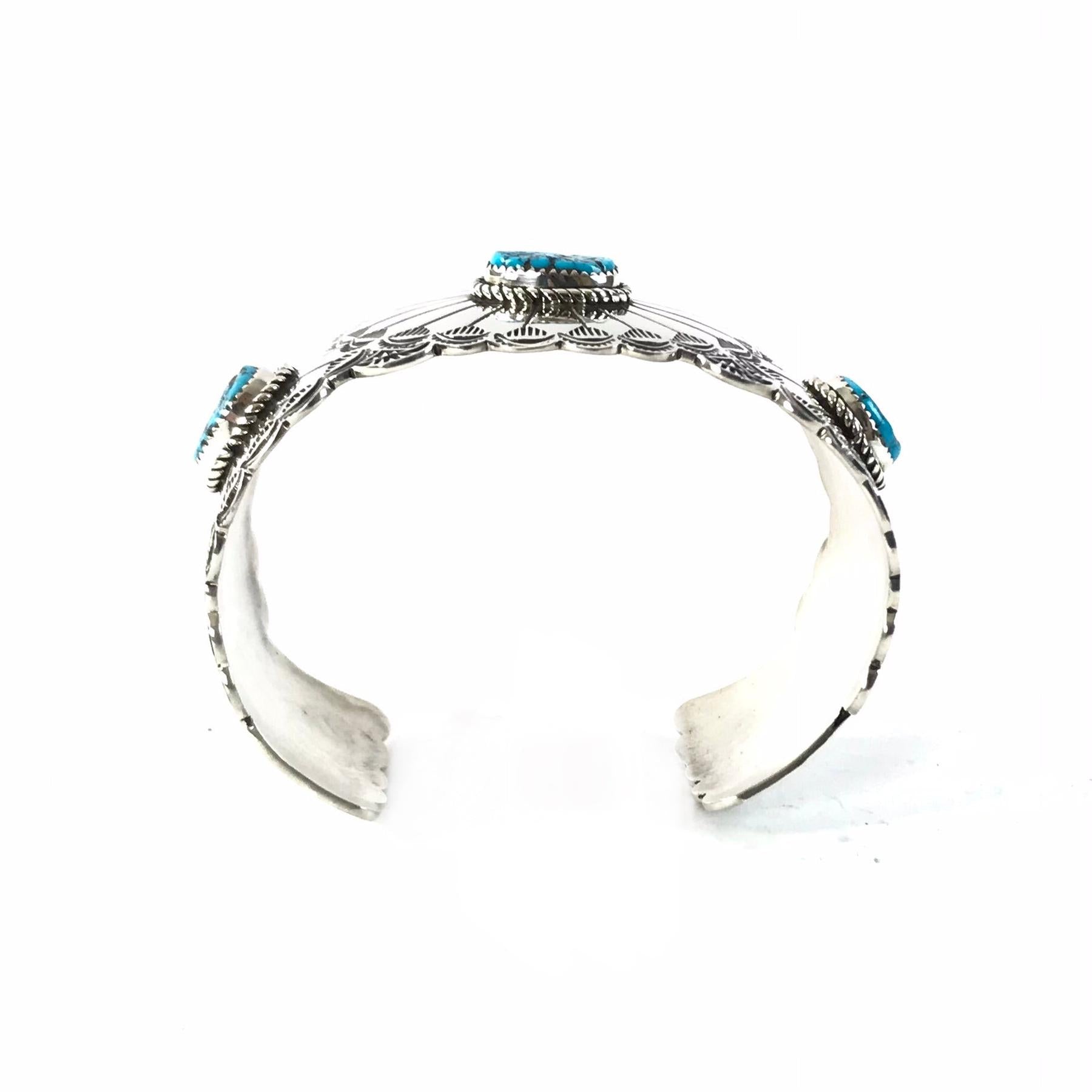 Charleston Willie Sterling Silver and Turquoise Bracelet-Indian Pueblo Store