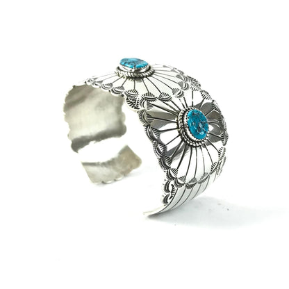 Charleston Willie Sterling Silver and Turquoise Bracelet-Indian Pueblo Store