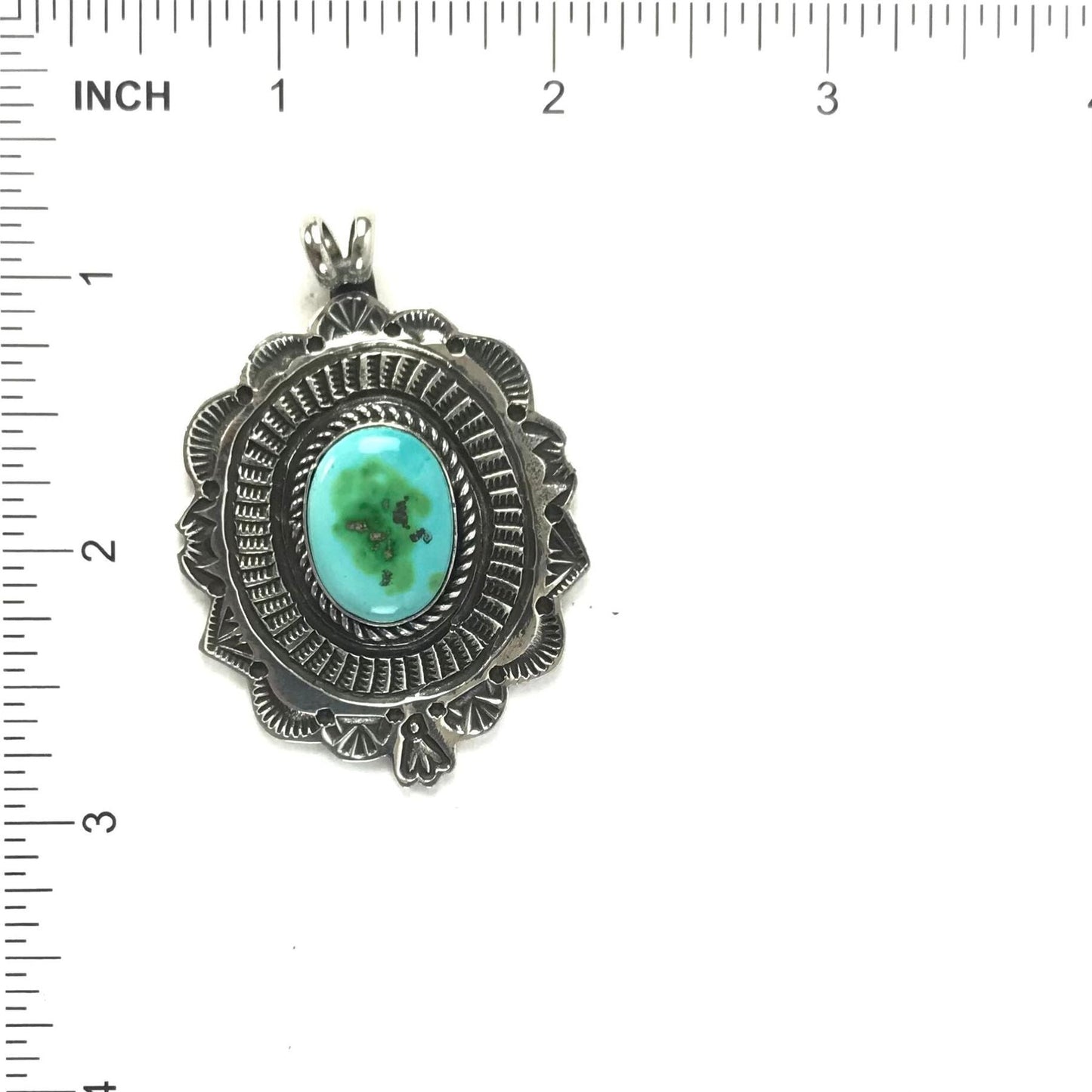 SS Sonoran TQ Stamped Pendant-Indian Pueblo Store