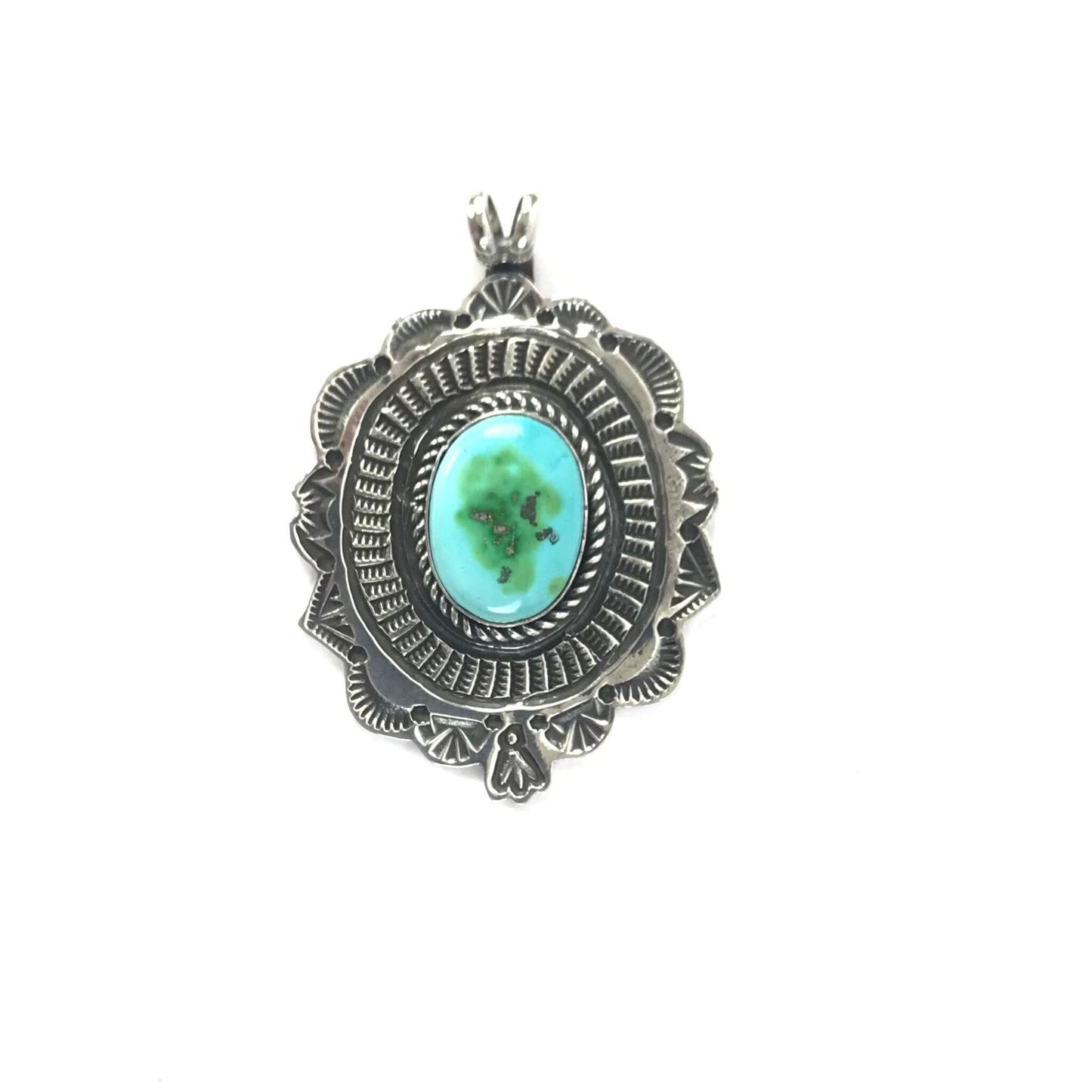 SS Sonoran TQ Stamped Pendant-Indian Pueblo Store