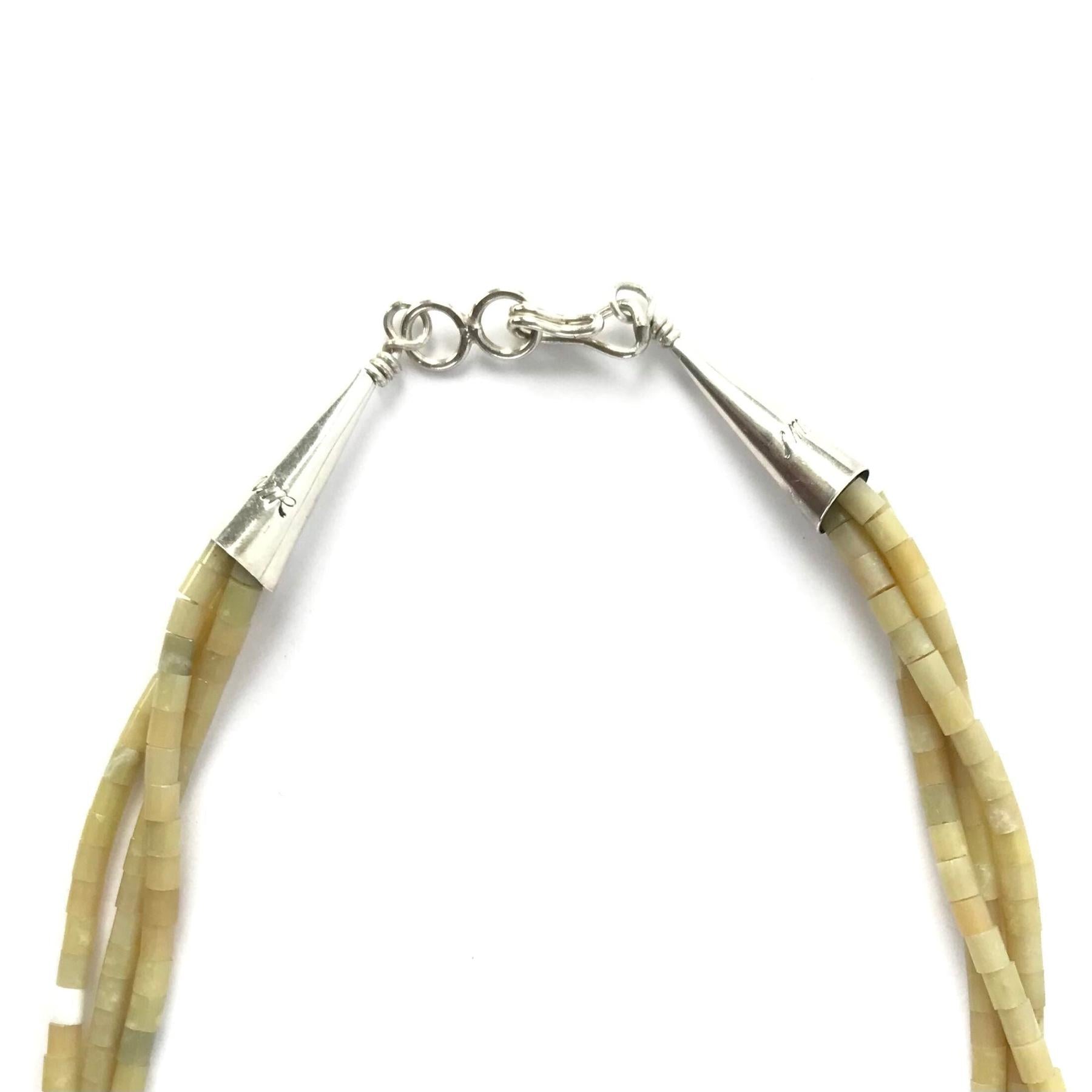 Nick Rosetta 3 Strand Yellow Serpentine Heishi Necklace-Indian Pueblo Store