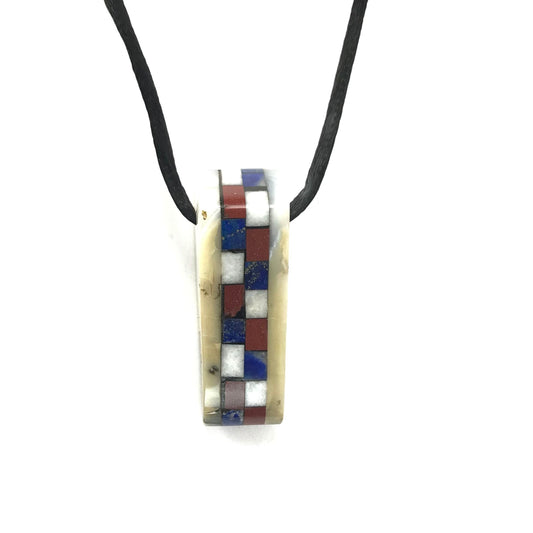 Nick Rosetta Multi-Gemstone Mosaic Pendant Necklace