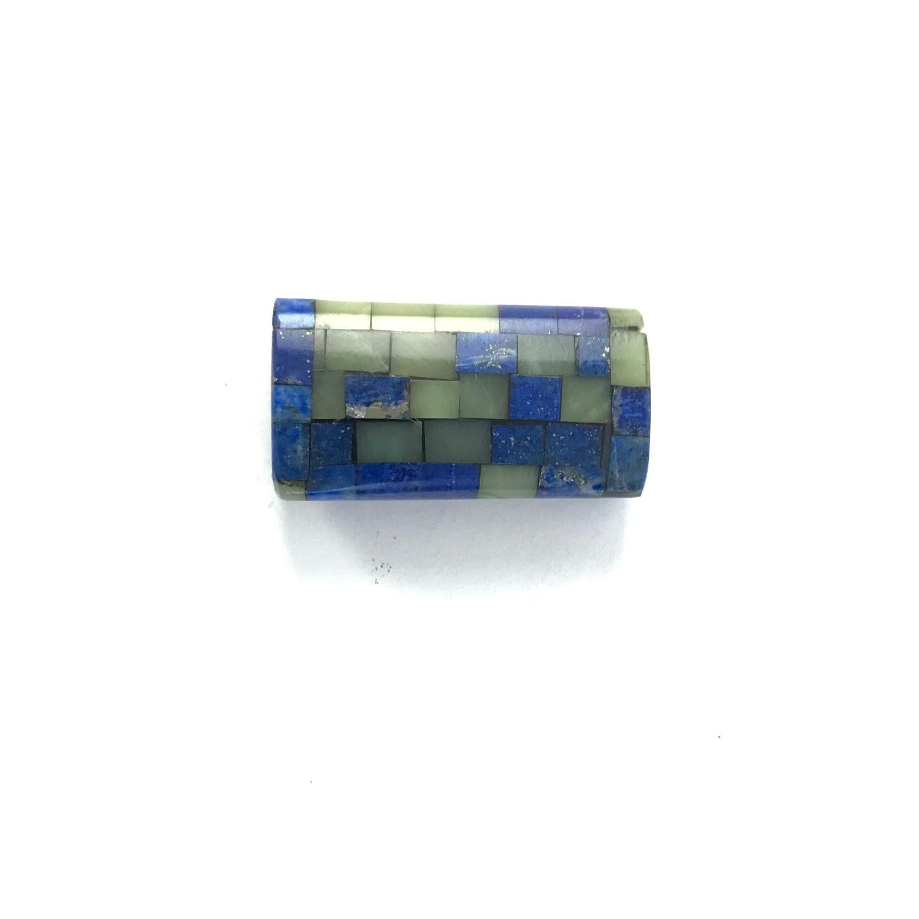 Nick Rosetta Lapis and Angelite Mosaic Pendant Necklace-Indian Pueblo Store