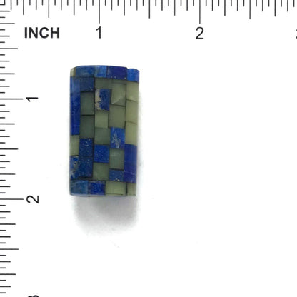 Nick Rosetta Lapis and Angelite Mosaic Pendant Necklace-Indian Pueblo Store