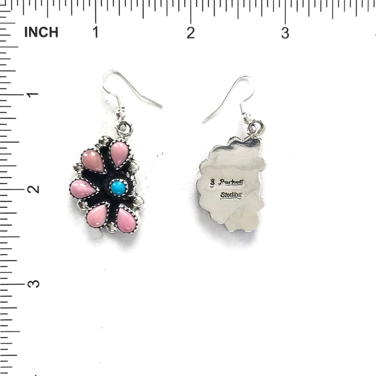 Sandra Parkett Pink Conch Shell Half Cluster Earrings-Indian Pueblo Store