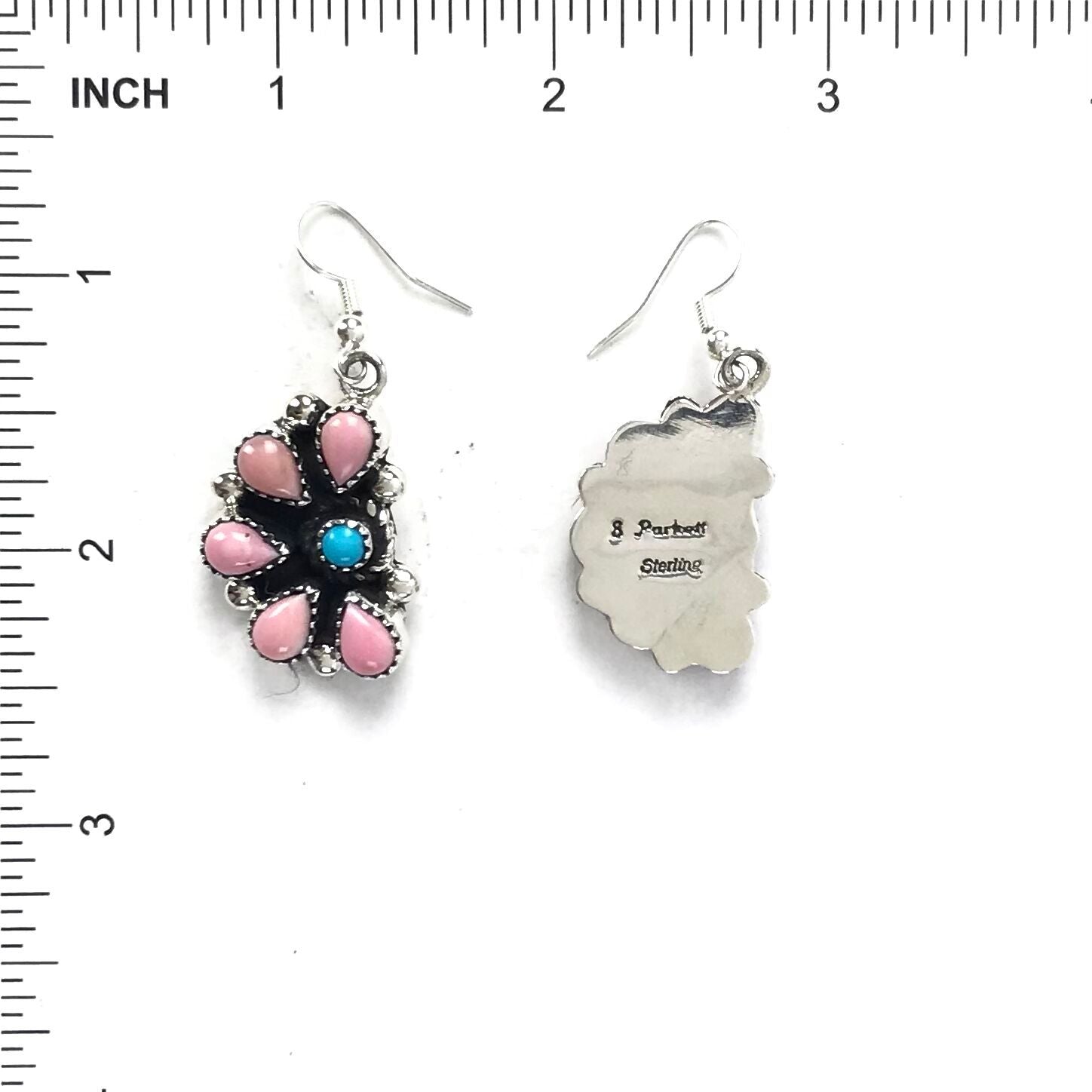 Sandra Parkett Pink Conch Shell Half Cluster Earrings-Indian Pueblo Store