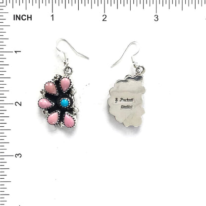 Sandra Parkett Pink Conch Shell Half Cluster Earrings-Indian Pueblo Store
