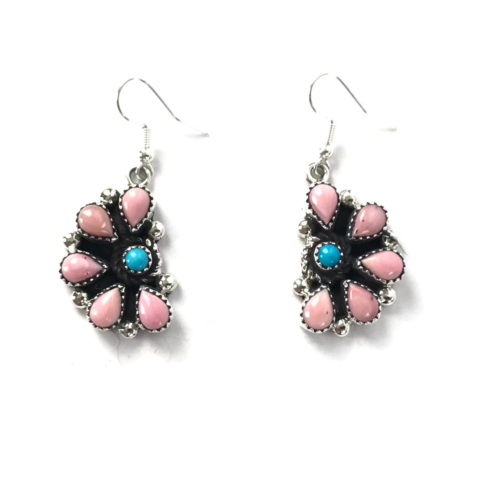 Sandra Parkett Pink Conch Shell Half Cluster Earrings-Indian Pueblo Store